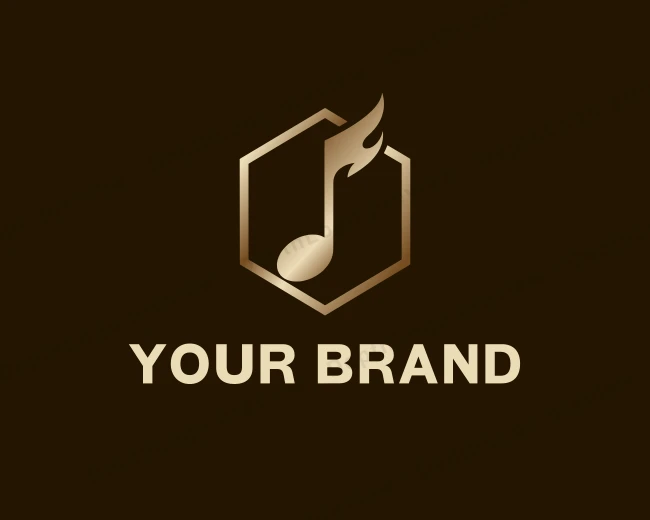 Gold Music Studio logo template for Your Brand