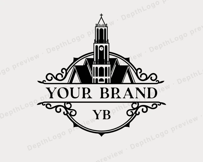 Gothic Church Tower logo template for Your Brand