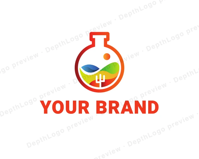 Gradient Lab Flask logo template for Your Brand