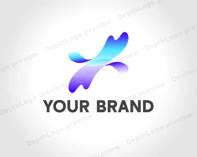 Gradient Tech Fluid logo template for Your Brand