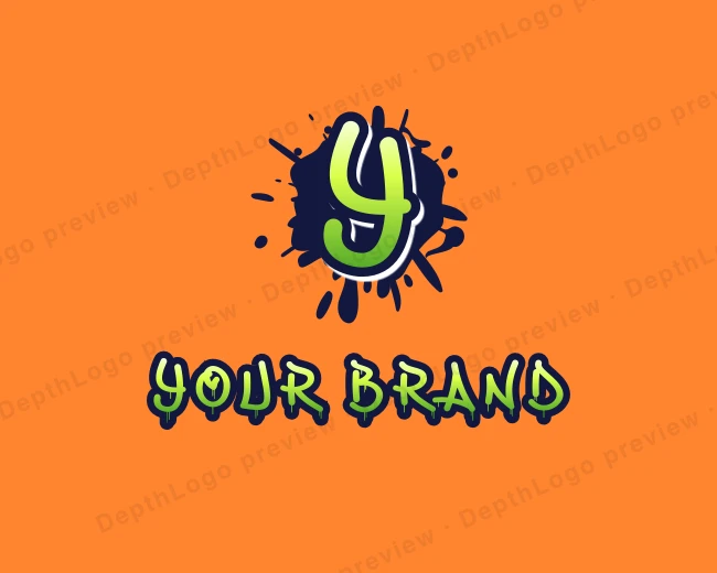 Graffiti Splatter Drip logo template for Your Brand