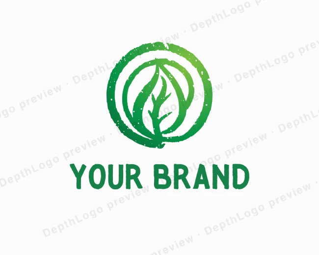 Grainy Natural Leaf logo template for Your Brand