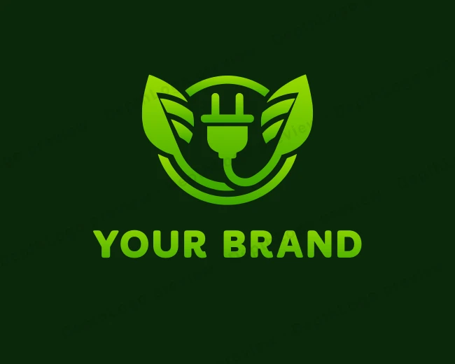 Green Energy Plug logo template for Your Brand