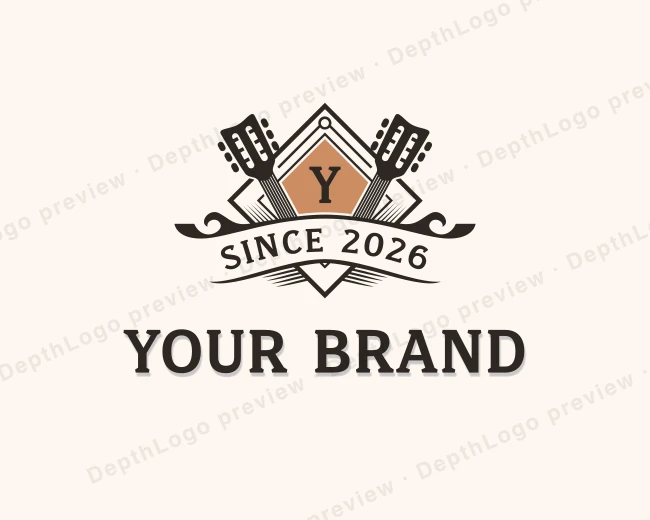 Guitar Concert Performer logo template for Your Brand