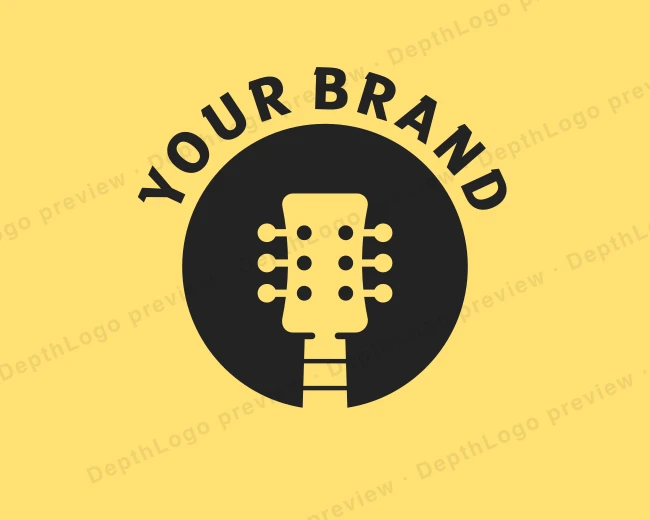 Guitar Instrument Studio logo template for Your Brand
