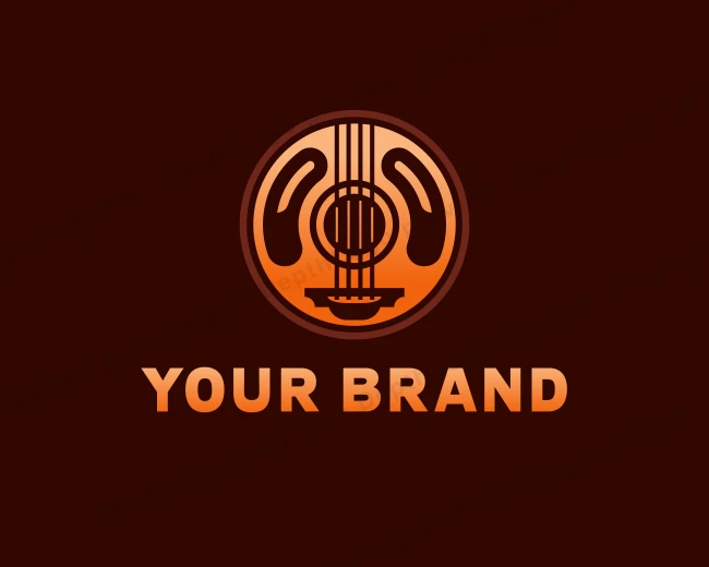 Guitar Music Band logo template for Your Brand