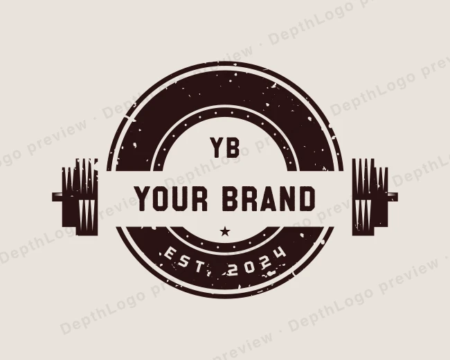 Gym Fitness Barbell logo template for Your Brand