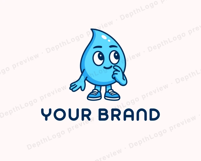 H2o Water Cartoon logo template for Your Brand