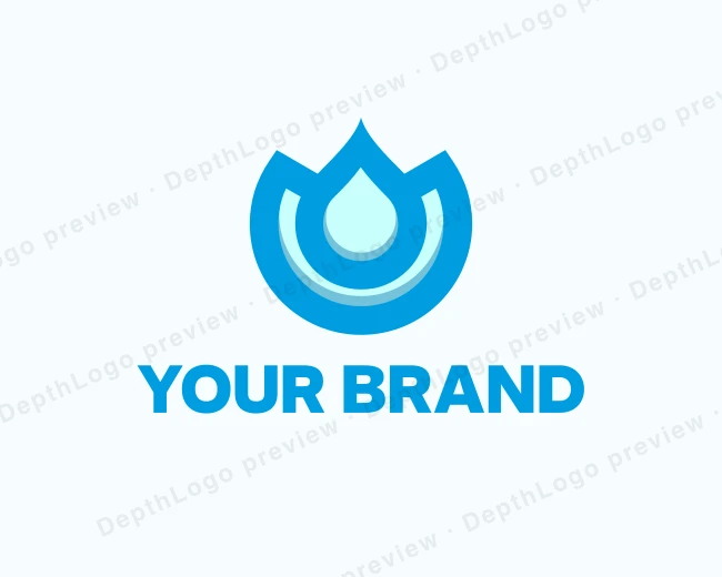 H2O Water Droplet logo template for Your Brand