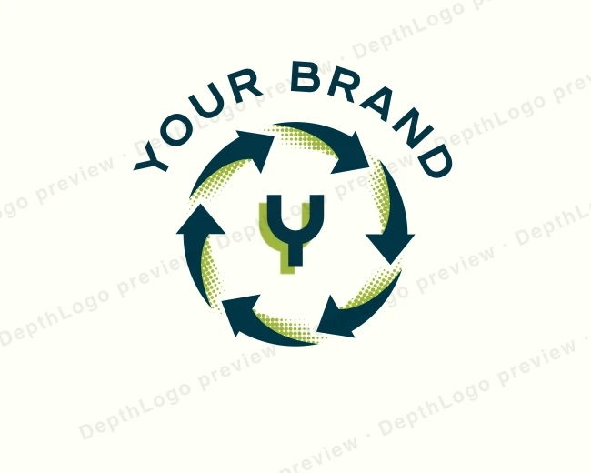 Halftone Recycle  Arrow logo template for Your Brand