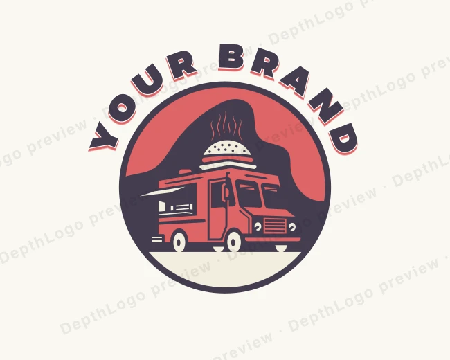 Hamburger Snack Food Truck logo template for Your Brand