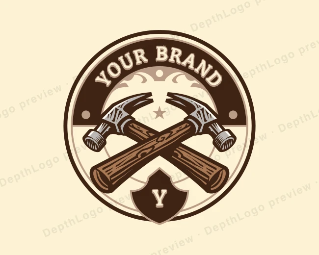Hammer Carpentry Construction logo template for Your Brand