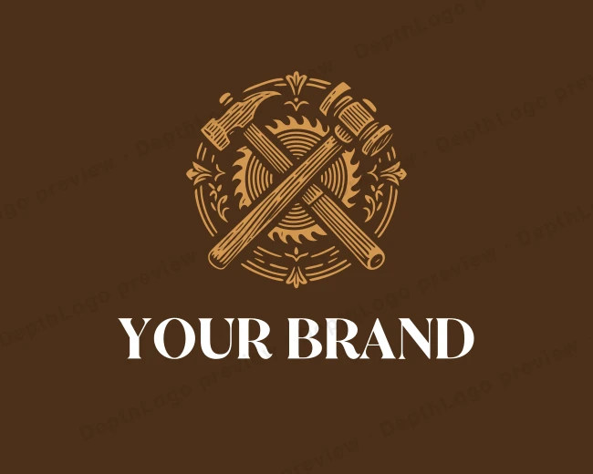 Hammer Carpentry Woodwork logo template for Your Brand