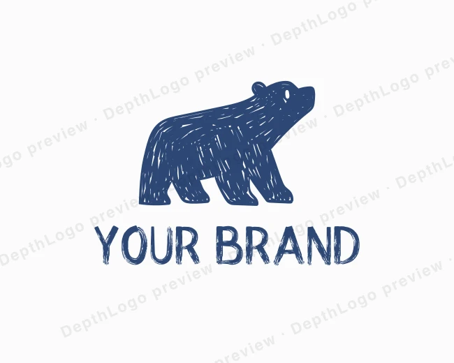 Hand Drawn Bear logo template for Your Brand