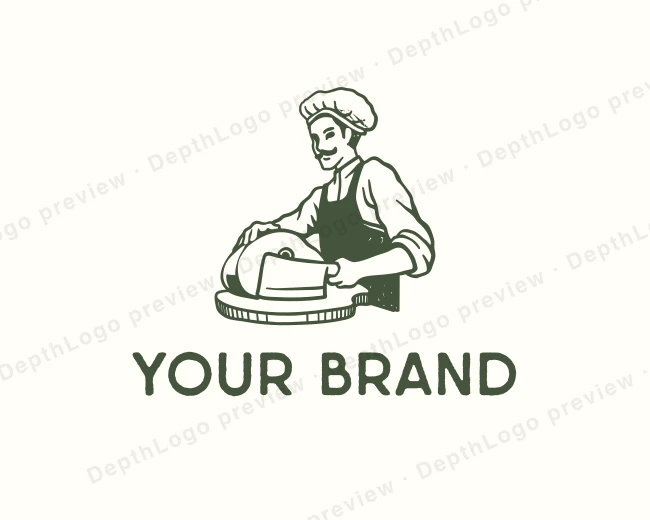Hand Drawn Butcher Slaughterer logo template for Your Brand