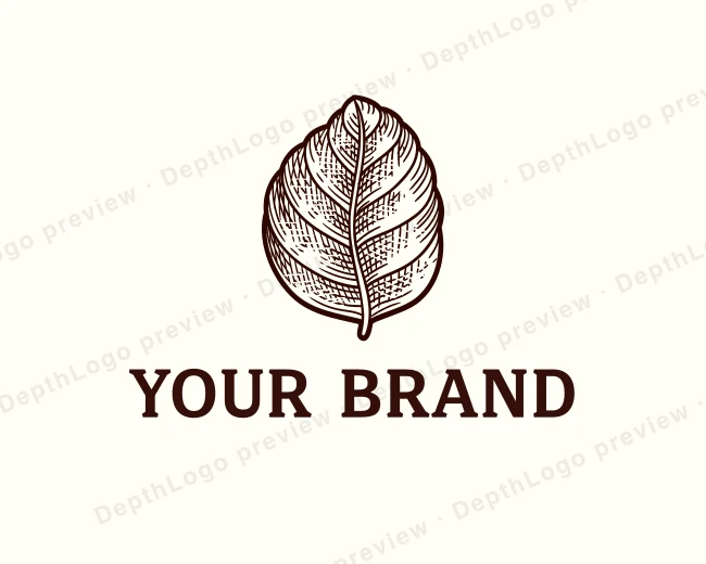 Hand Drawn Leaf logo template for Your Brand