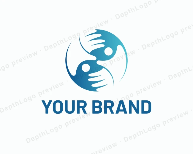 Hand People Care logo template for Your Brand