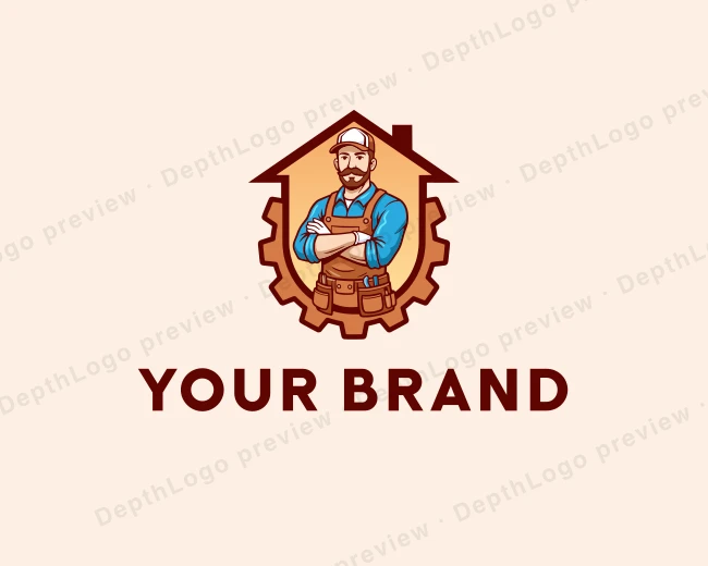 Handyman Male Repairman logo template for Your Brand