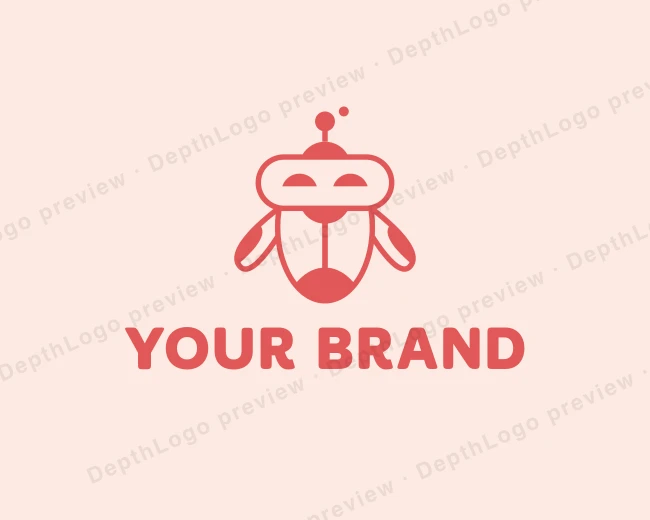 Happy Robot Cyborg logo template for Your Brand