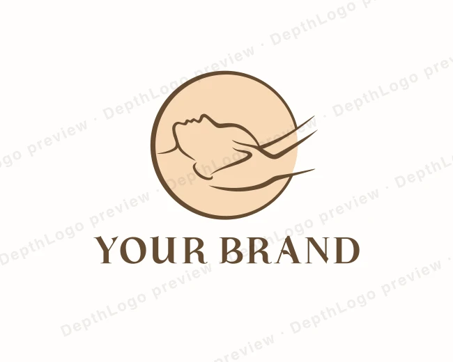 Head Massage Spa logo template for Your Brand