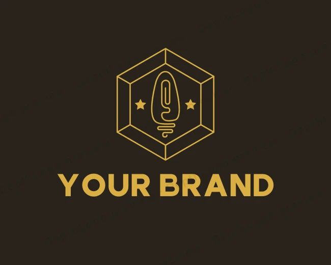 Hexagon Incandescent Light logo template for Your Brand