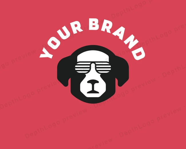 Hipster Dog Animal logo template for Your Brand