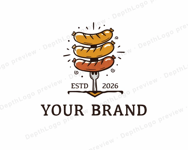 Hotdog Sausage Vendor logo template for Your Brand