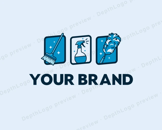 Household Cleaning Tools logo template for Your Brand