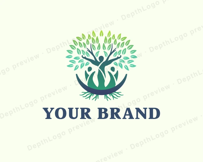 Human Tree Wellness logo template for Your Brand