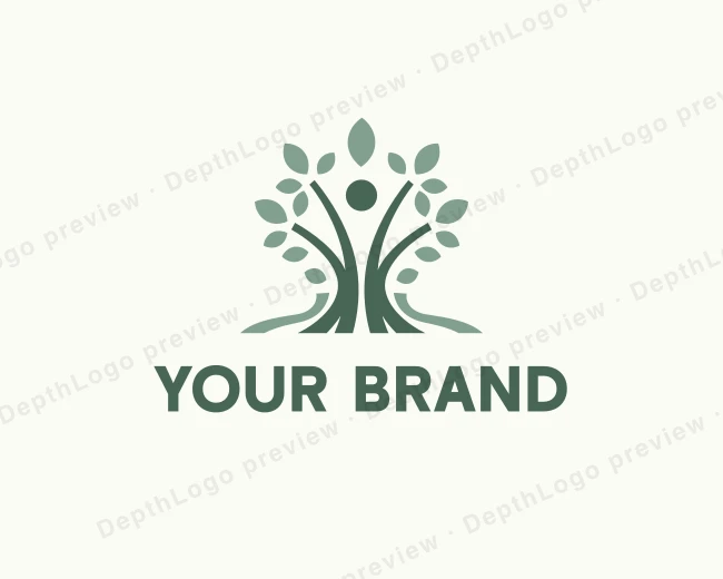 Human Tree Wellness logo template for Your Brand