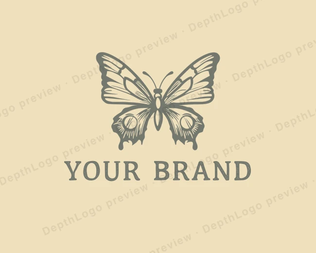 Insect Butterfly Tattoo logo template for Your Brand