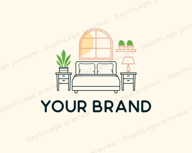 Interior Bedroom Design logo template for Your Brand