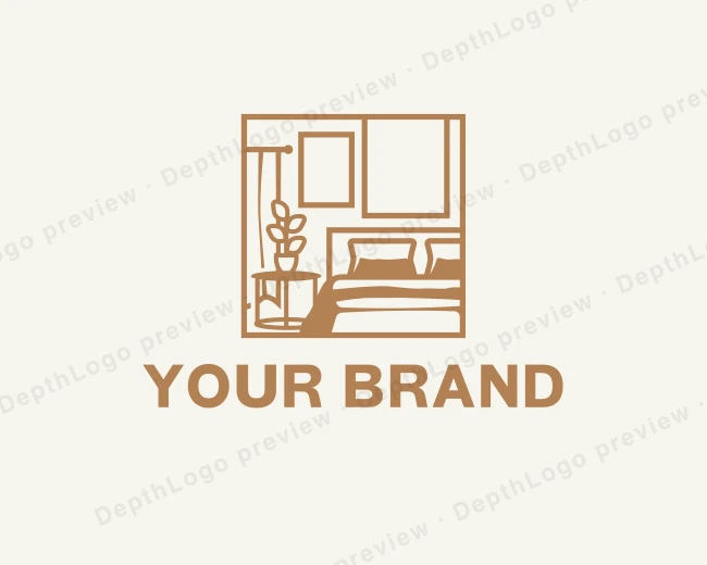 Interior Decorator Bedroom logo template for Your Brand