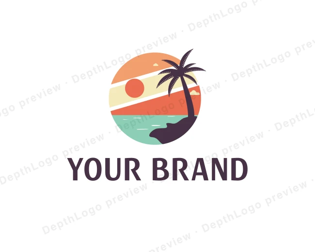 Island Getaway Resort logo template for Your Brand