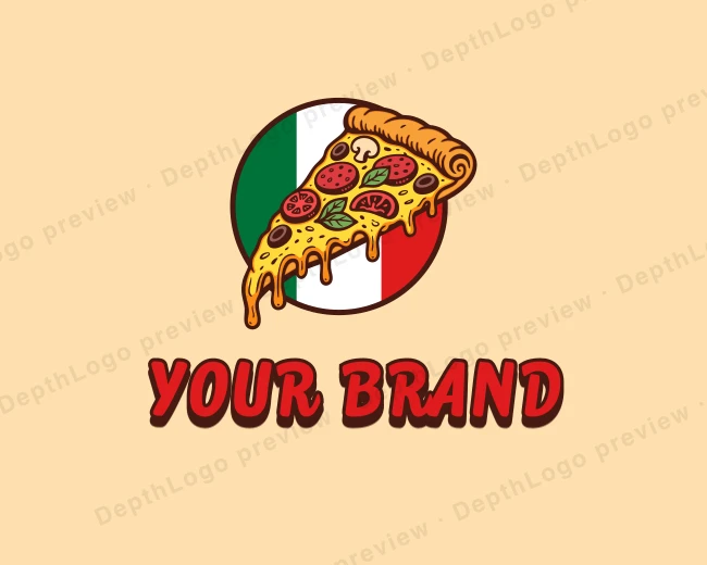 Italian Pizza Cuisine logo template for Your Brand