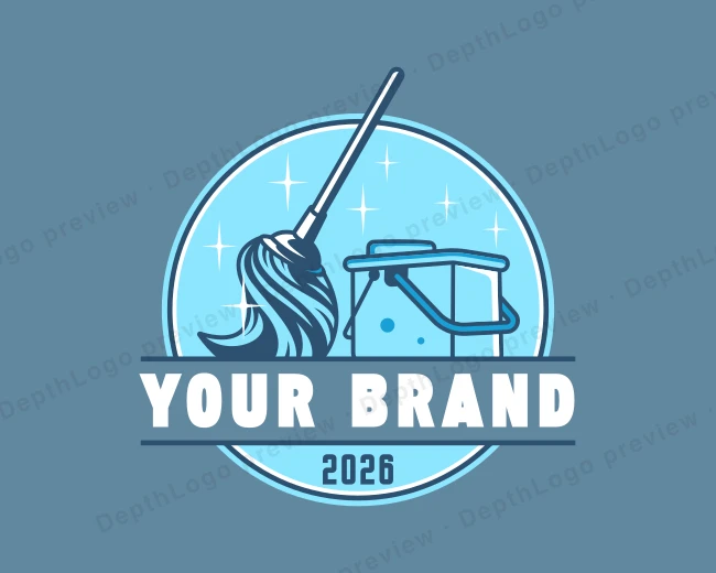 Janitorial Cleaning Sanitation logo template for Your Brand