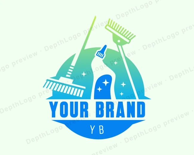 Janitorial Housekeeping Cleaner logo template for Your Brand