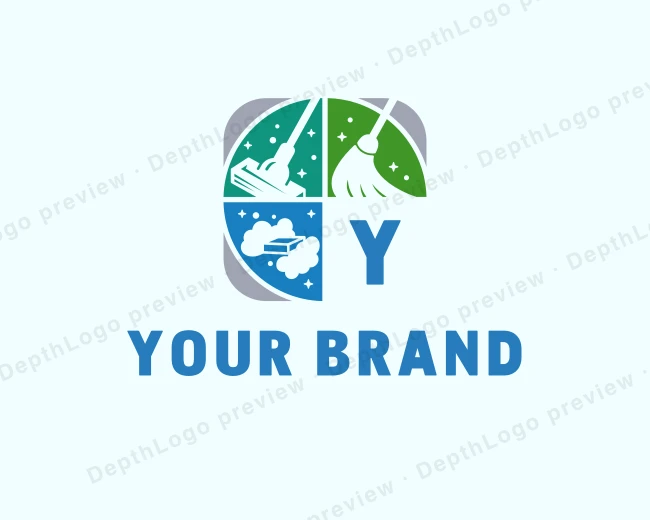 Janitorial Housekeeping Sanitation logo template for Your Brand