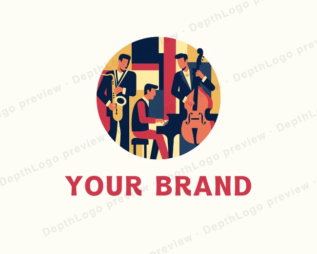 Jazz Band Musicians logo template for Your Brand