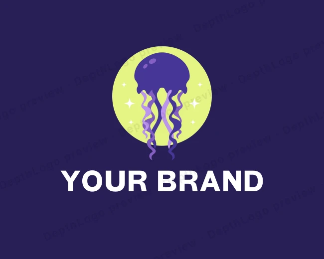 Jellyfish Marine Aquarium logo template for Your Brand