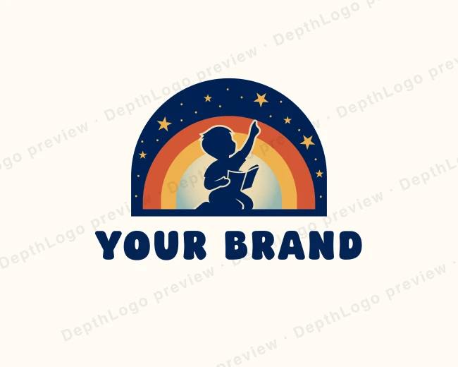 Kid Daycare Bookstore logo template for Your Brand