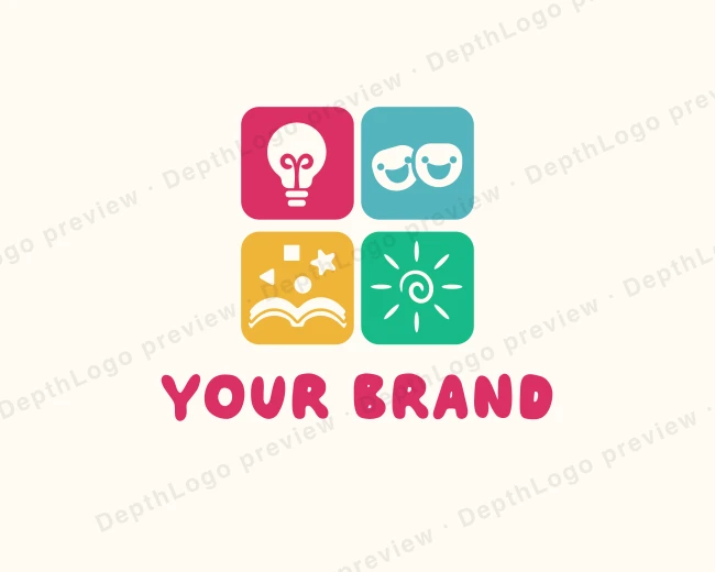 Kindergarten Daycare Workshop logo template for Your Brand