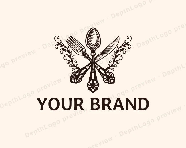 Kitchen Tableware Catering logo template for Your Brand