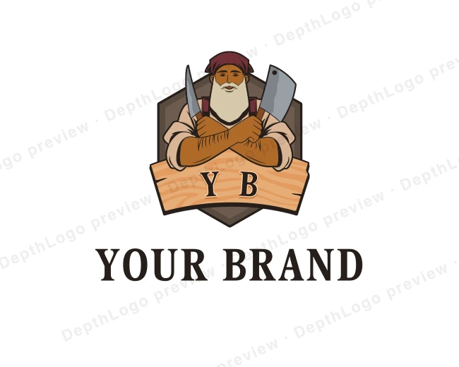 Knife Butcher Chef logo template for Your Brand