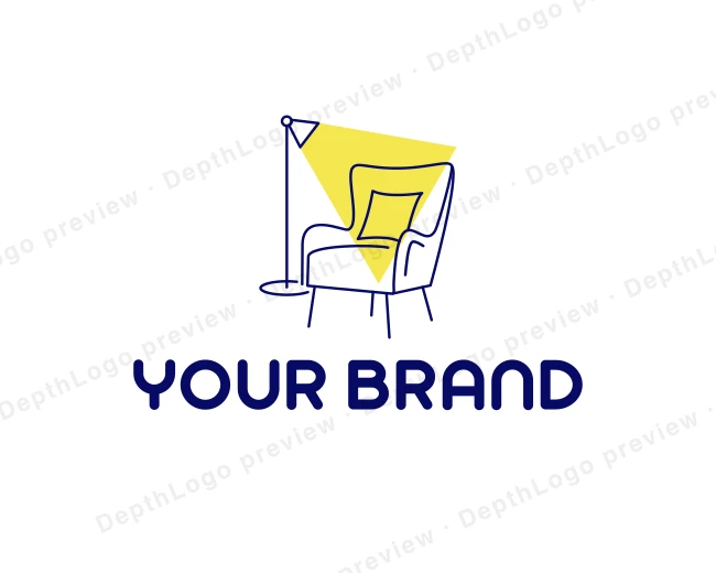 Lamp Chair Furniture Lighting logo template for Your Brand