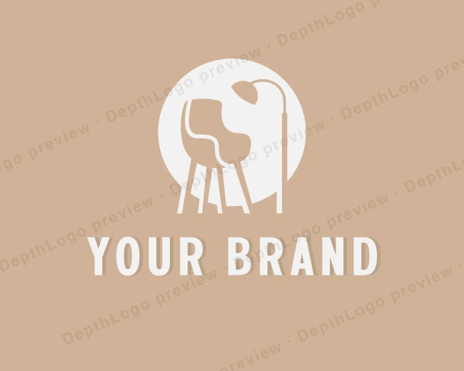 Lamp Chair Studio Furniture logo template for Your Brand