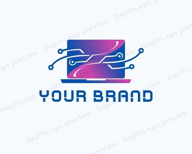 Laptop Cyber Programming logo template for Your Brand