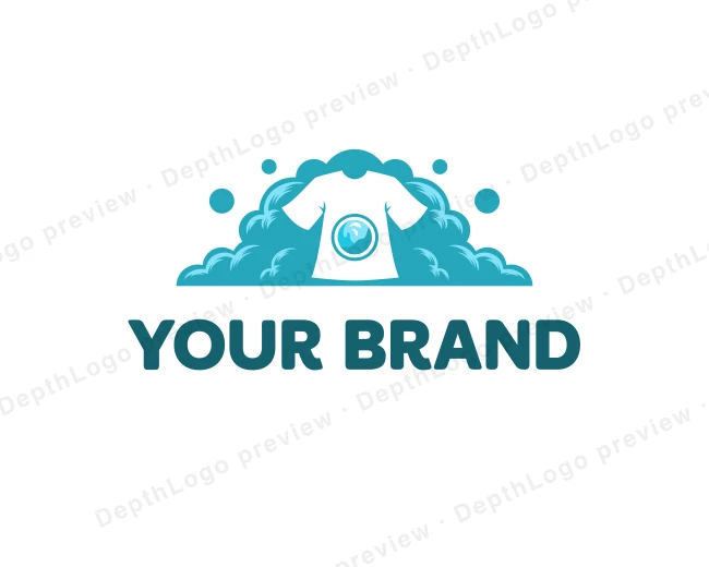 Laundry Bubble Washer logo template for Your Brand