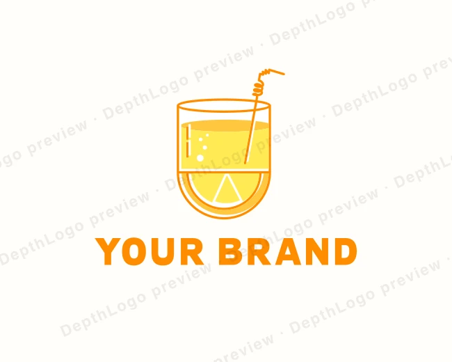 Lemon Orange Juice Drink logo template for Your Brand