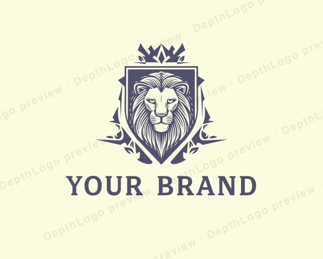 Lion Crest Crown logo template for Your Brand